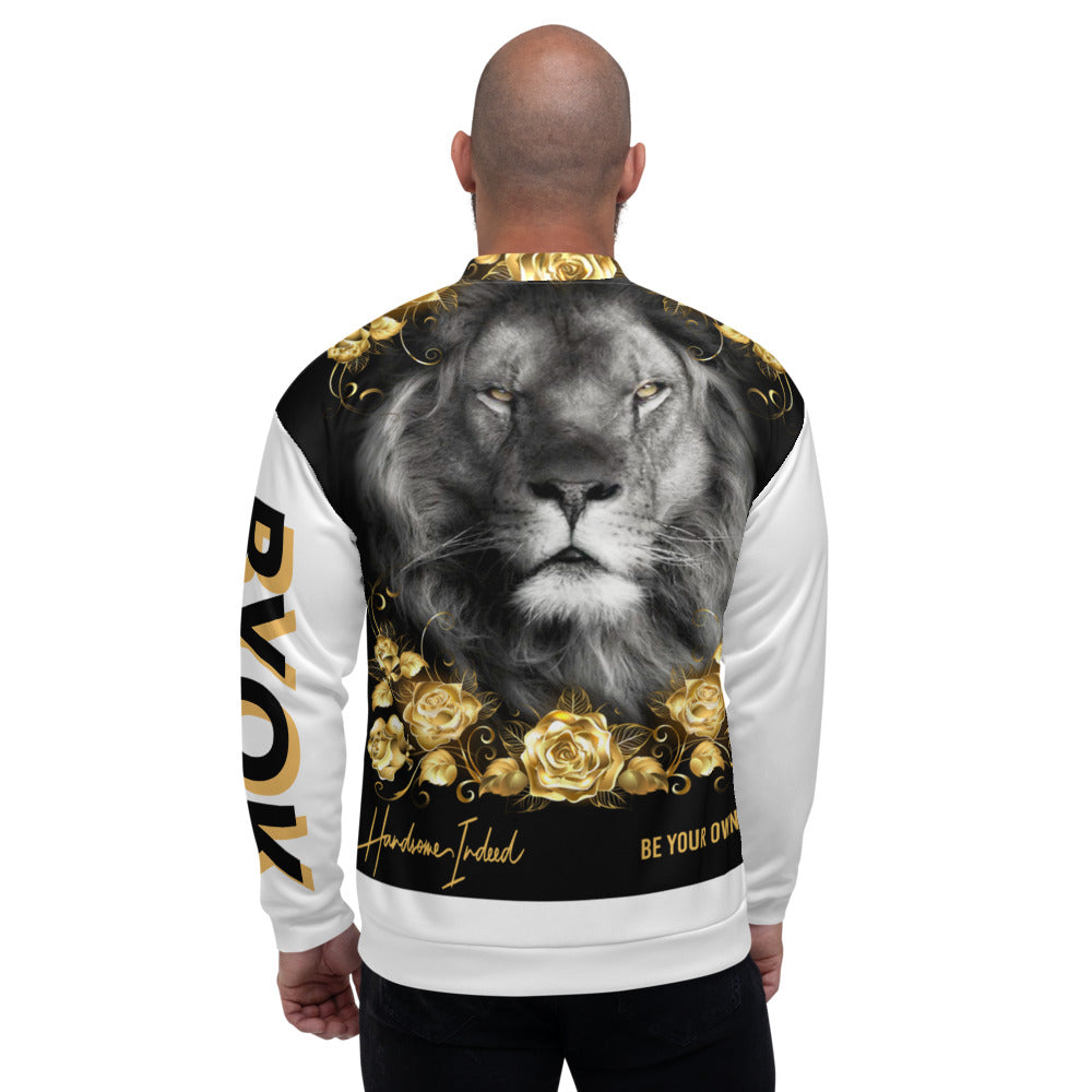 Unisex Handsome Indeed Rose Gold Lion Bomber Jacket