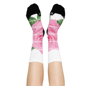 Handsome Indeed Pink Rose Basketball socks