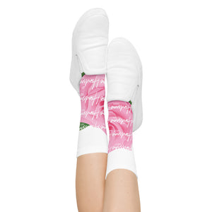 Handsome Indeed Pink Rose Basketball socks