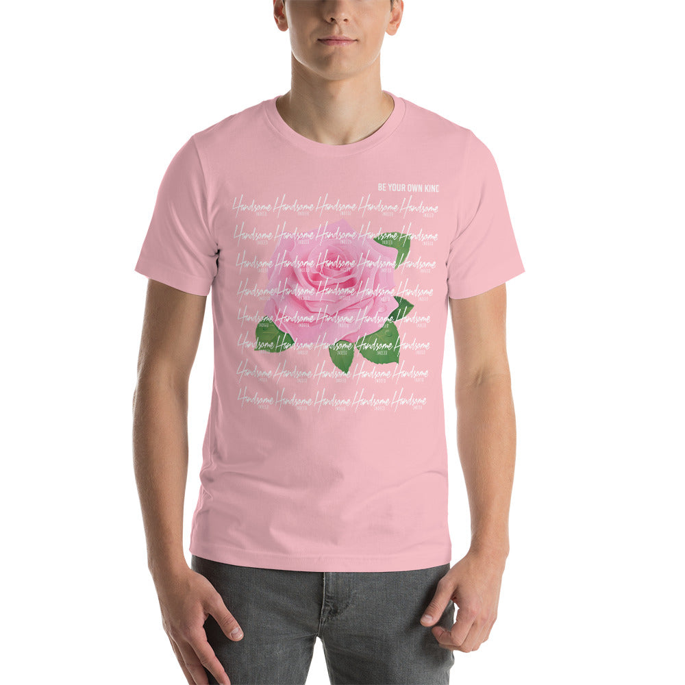 Handsome Indeed Pink Rose-Short-Sleeve Unisex T-Shirt