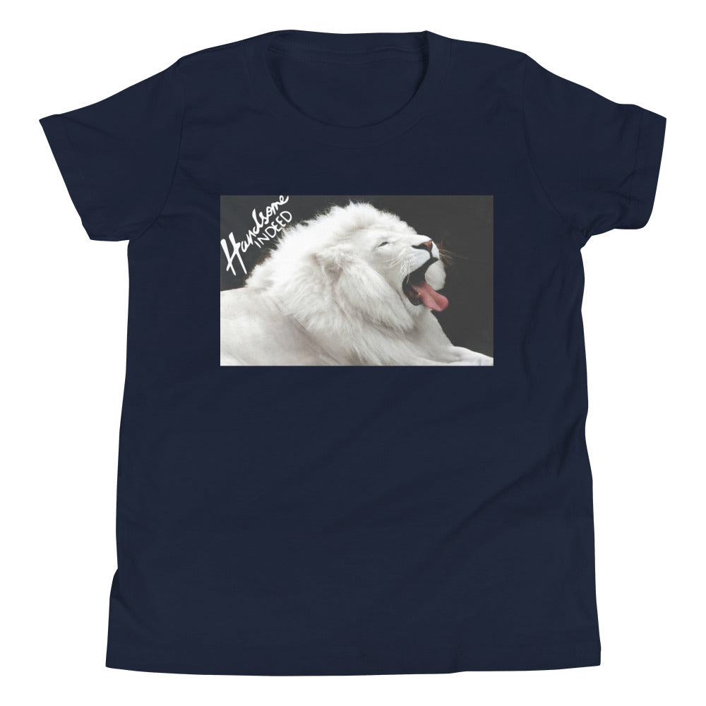 Handsome Indeed White Lion Youth Short Sleeve T-Shirt